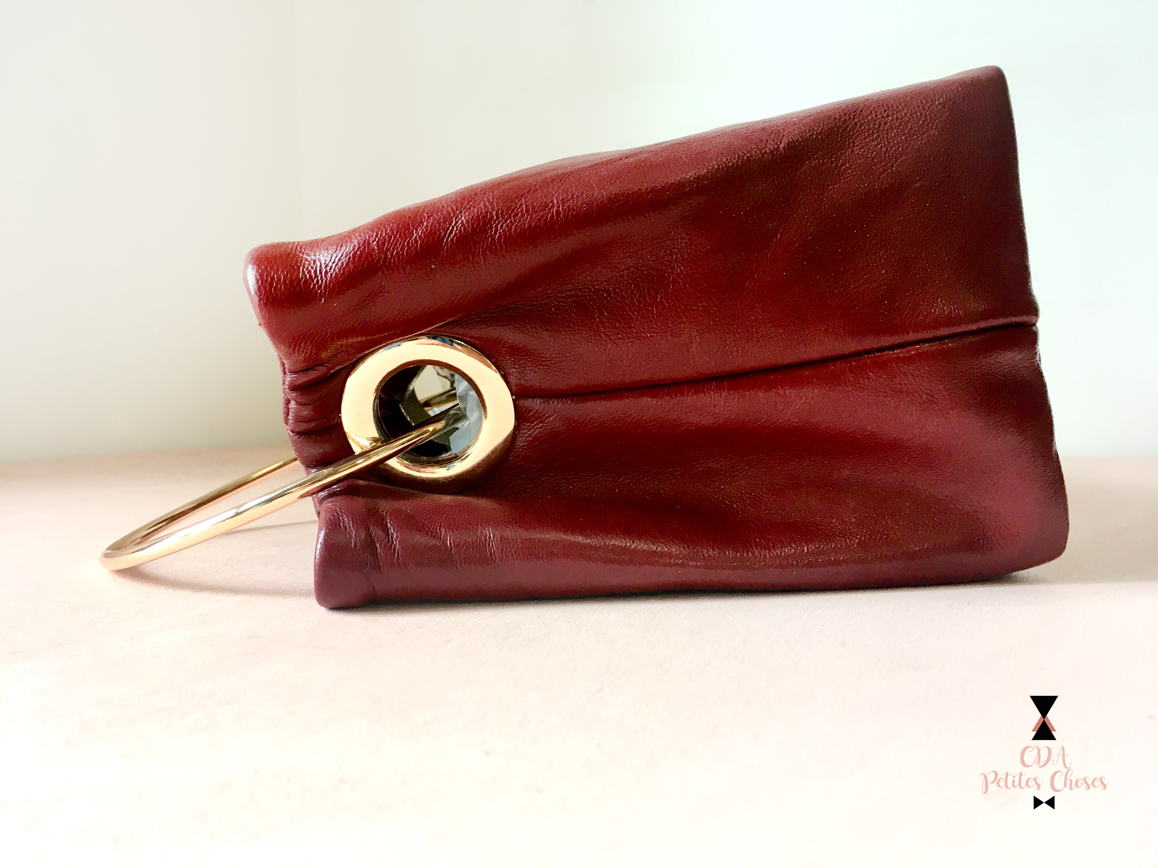 Mini sac seau en cuir rouge CDA Petites Choses