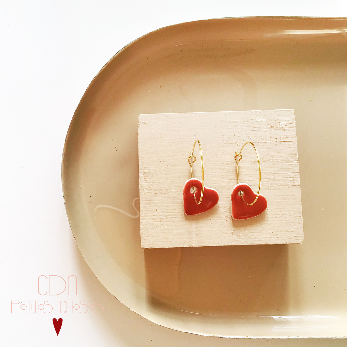 boucles-d'oreilles-creoles-coeur-rouge-CDA Petites Choses