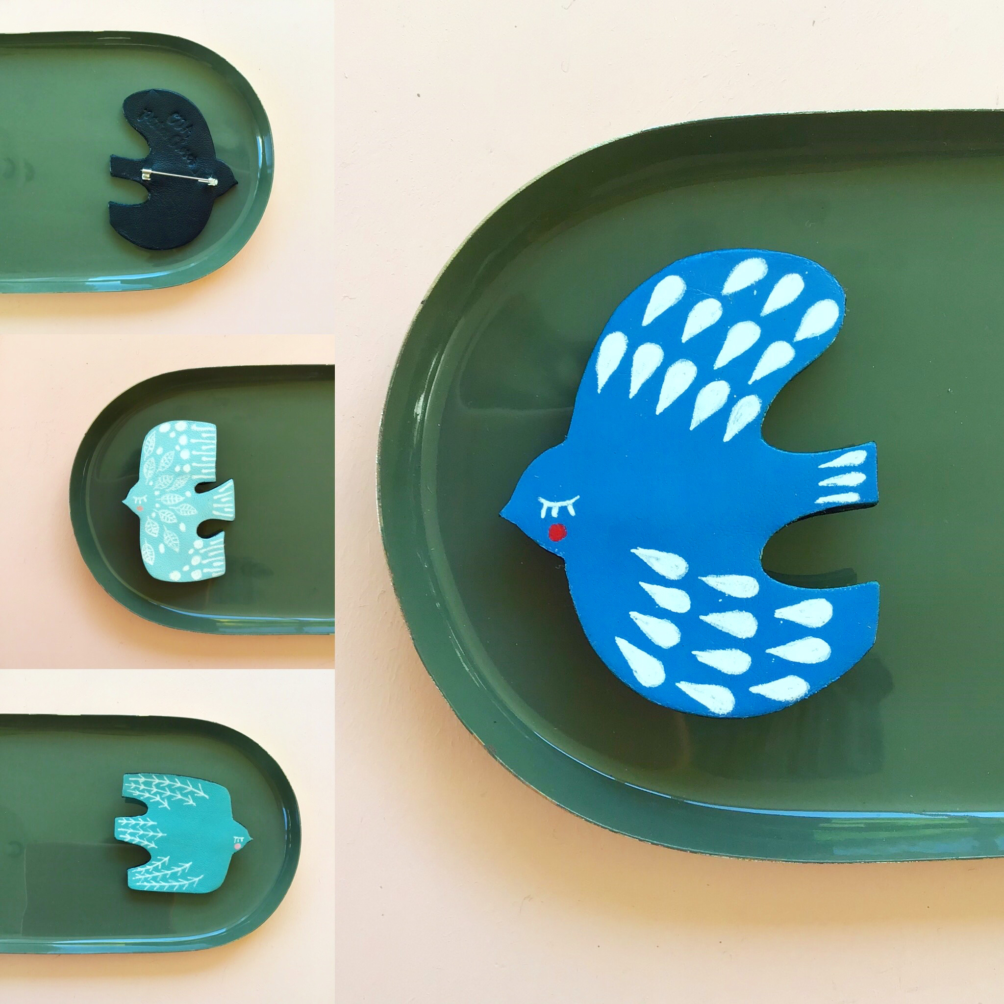 broches en cuir oiseaux CDA Petites Choses